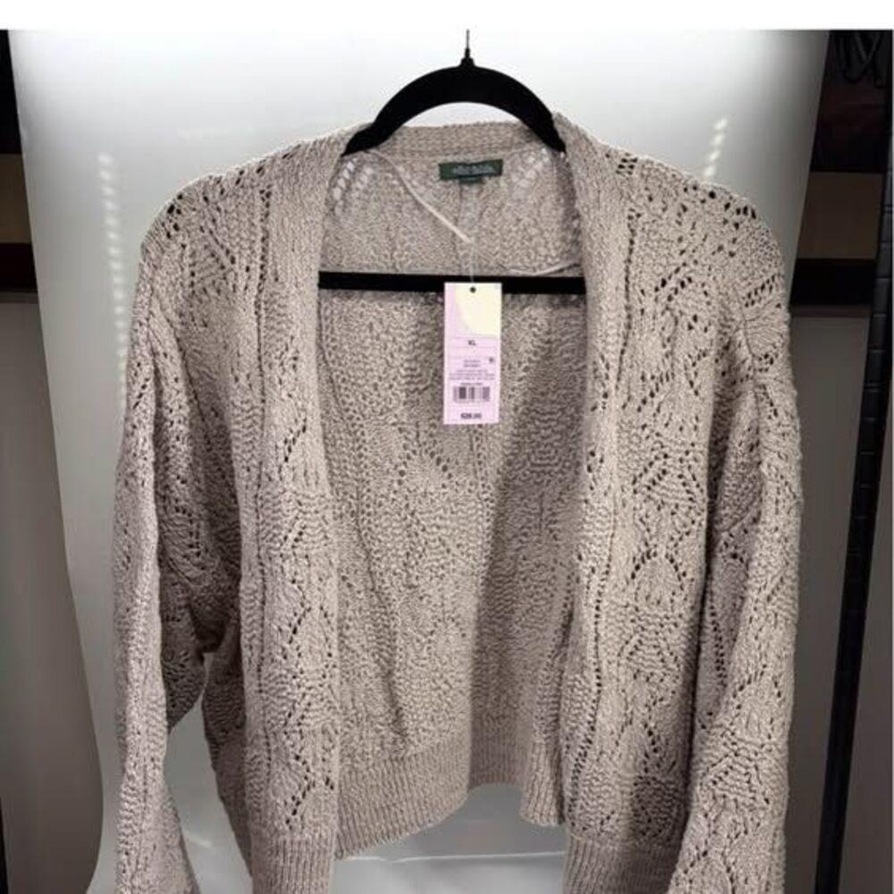 Women’s Long Sleeve Shawl ￼ Collar Open  Work cardigan-wild fable